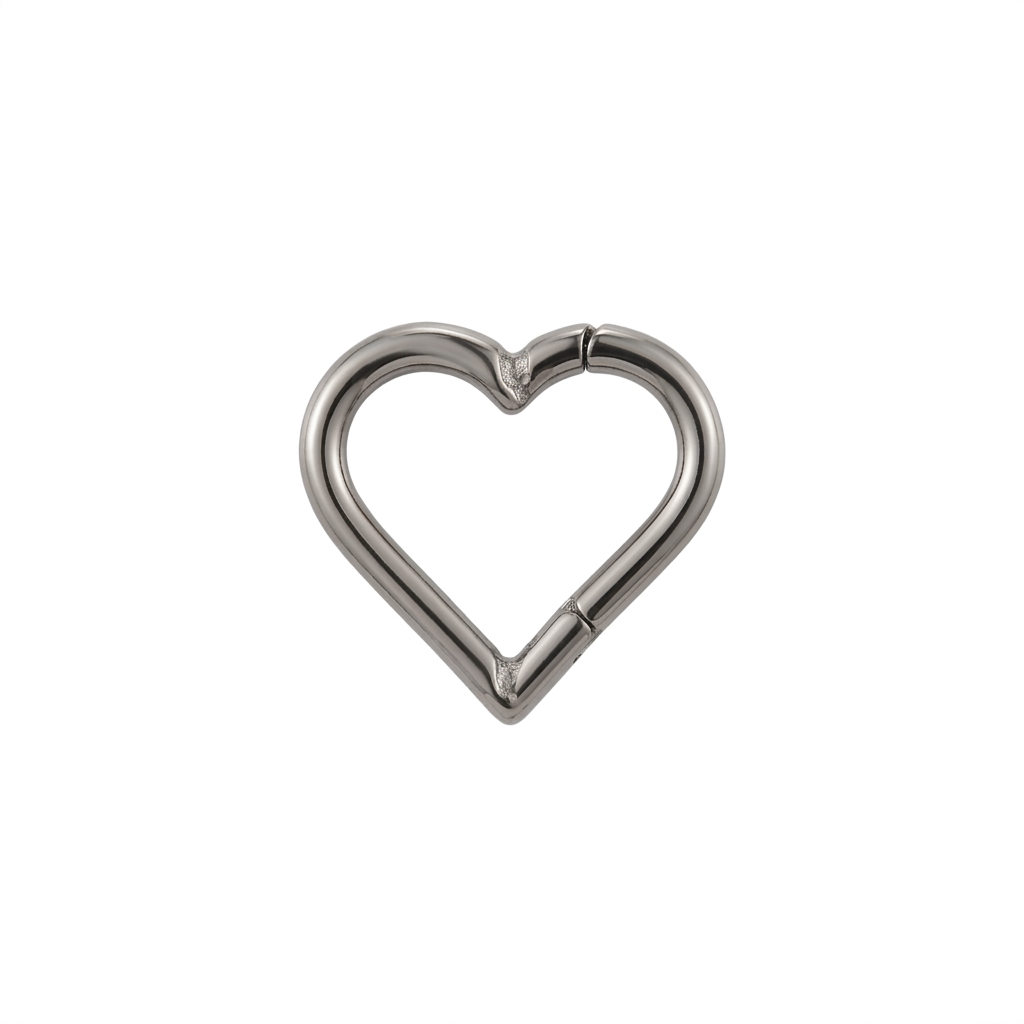 LUP CLICKER INVISIBLE CORAZON LISO TITANIO BLANCO