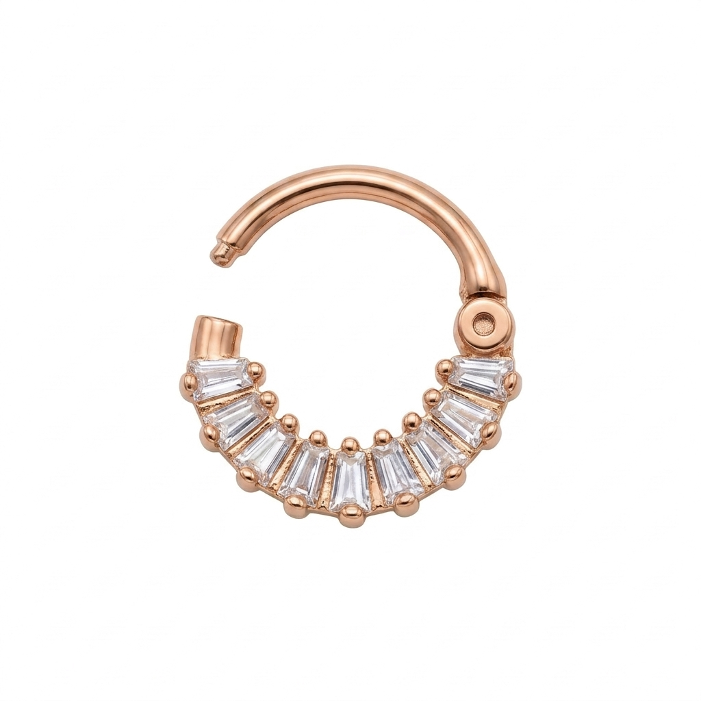 LUP CLICKER INVISIBLE RIEL BAGUETTE ORO 730 ROSA CIRCÓN BLANCO