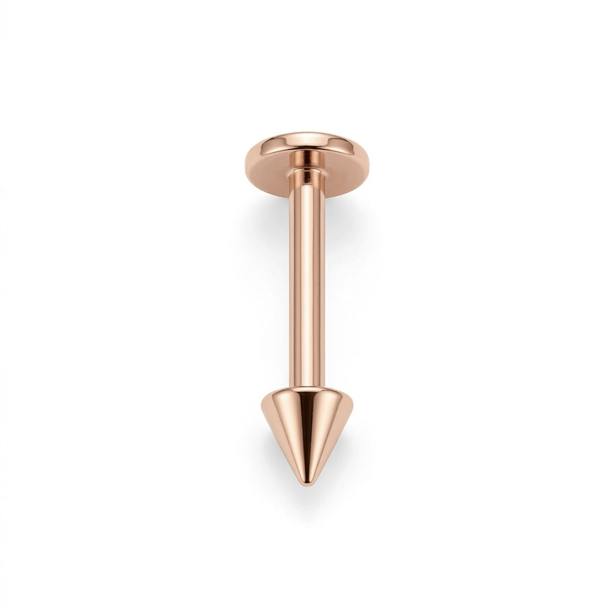 LABRET TUBO RECTO PUNTA TITANIO ROSA