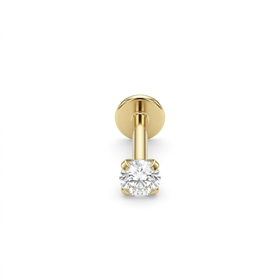 LABRET SOLITARIO UÑAS REDONDA TITANIO AMARILLO CIRCÓN