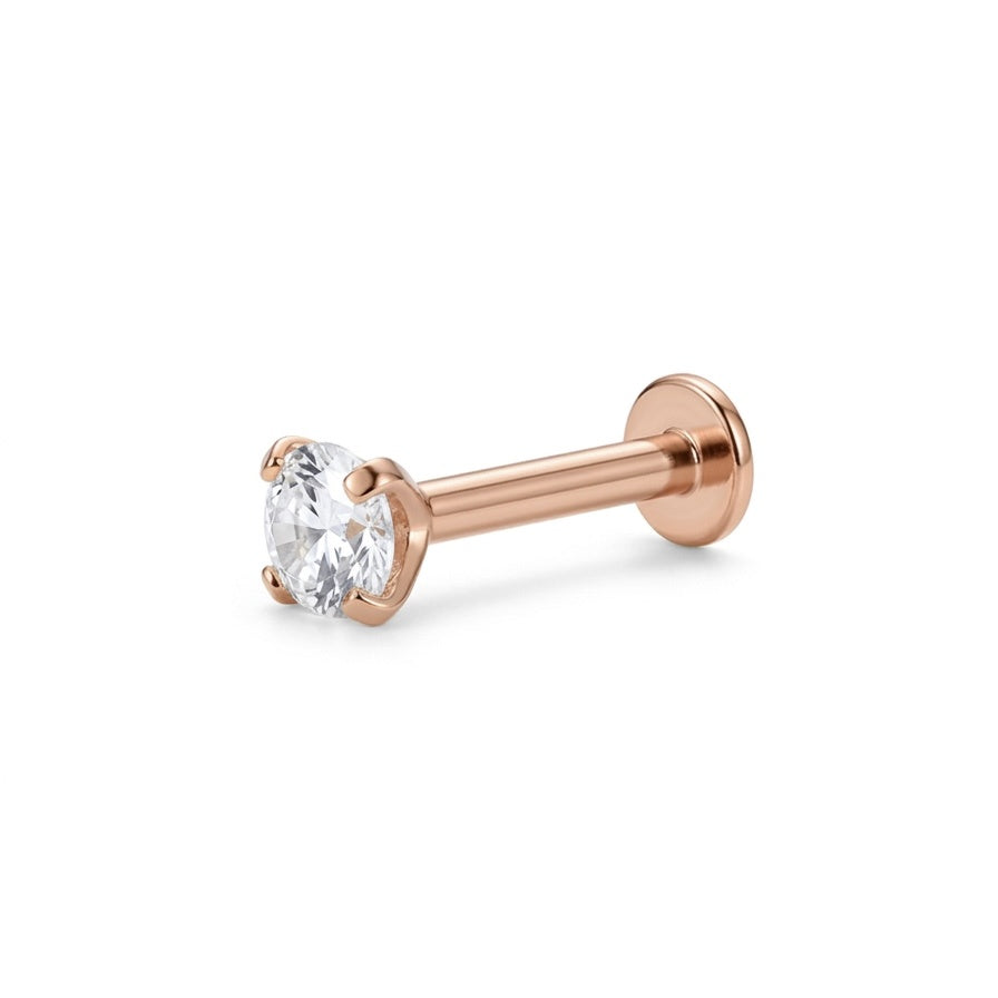 LABRET SOLITARIO UÑAS REDONDA TITANIO ROSA CIRCÓN
