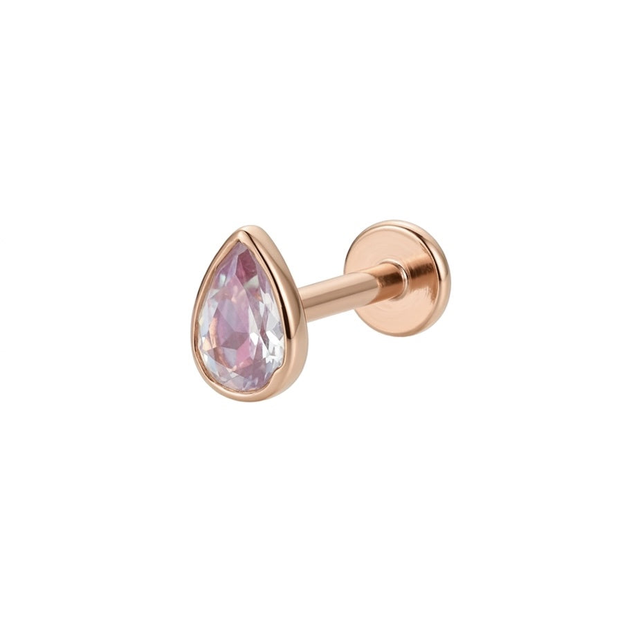 LABRET SOLITARIO CAJA LAGRIMA TITANIO ROSA CIRCÓN