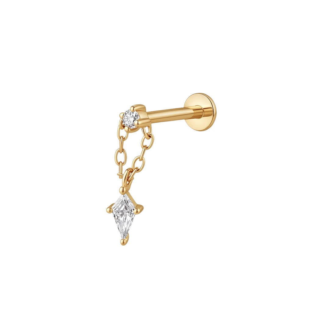 LABRET SOLITARIO ACOMPAÑADO ORO 750 AMARILLO