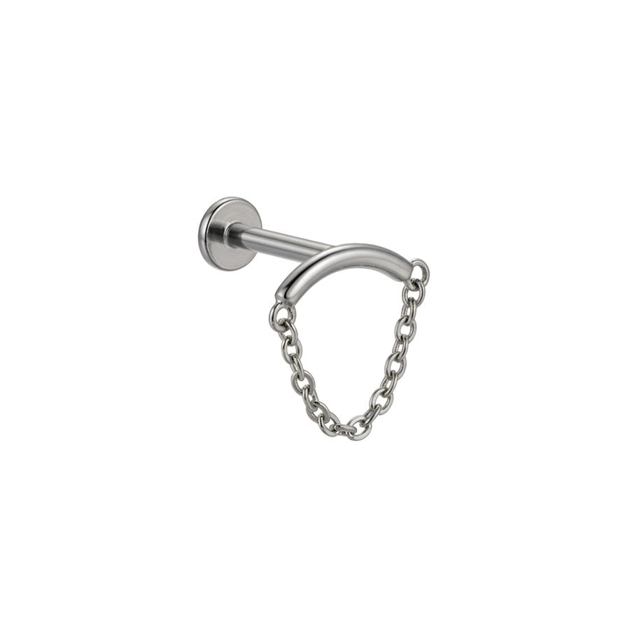 LABRET CLICKER COLGANTE LISO TITANIO BLANCO CIRCÓN