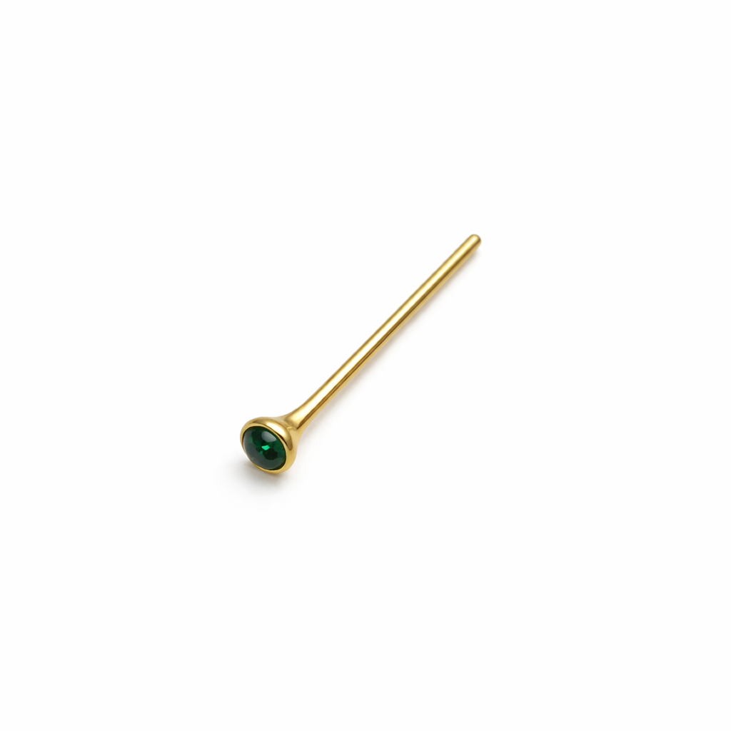 TOP EXTA LARGO SOLITARIO CAJA REDONDA ORO 730 AMARILLO CIRCÓN VERDE