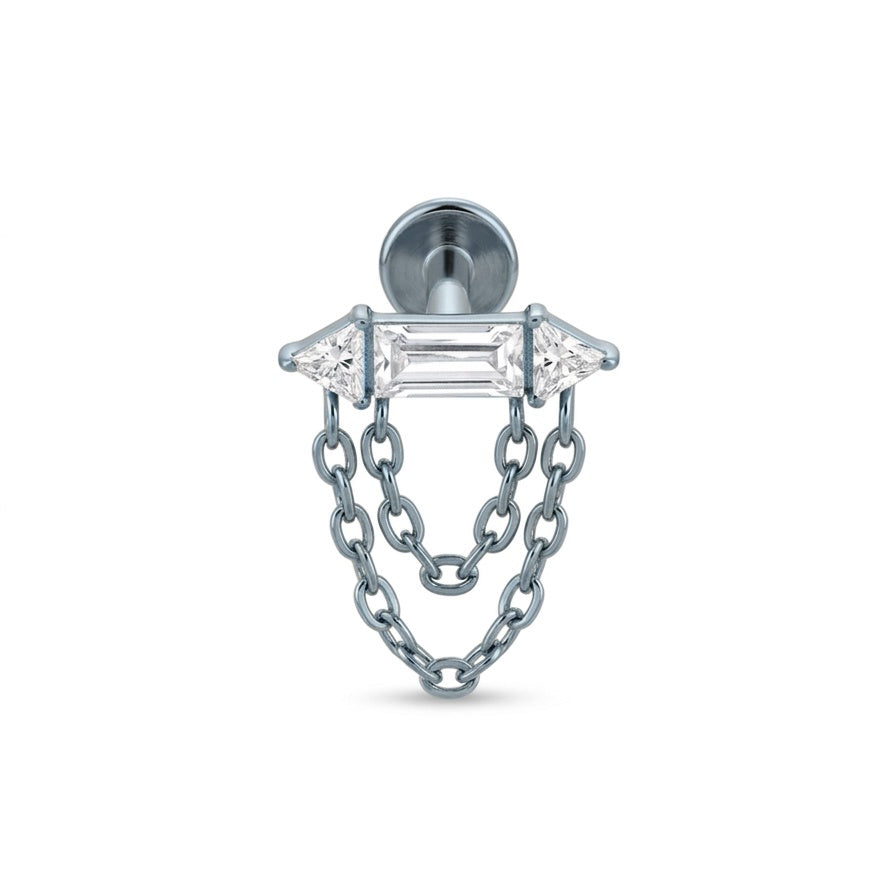 LABRET HELIX BAGUETTE TITANIO BLANCO CIRCÓN