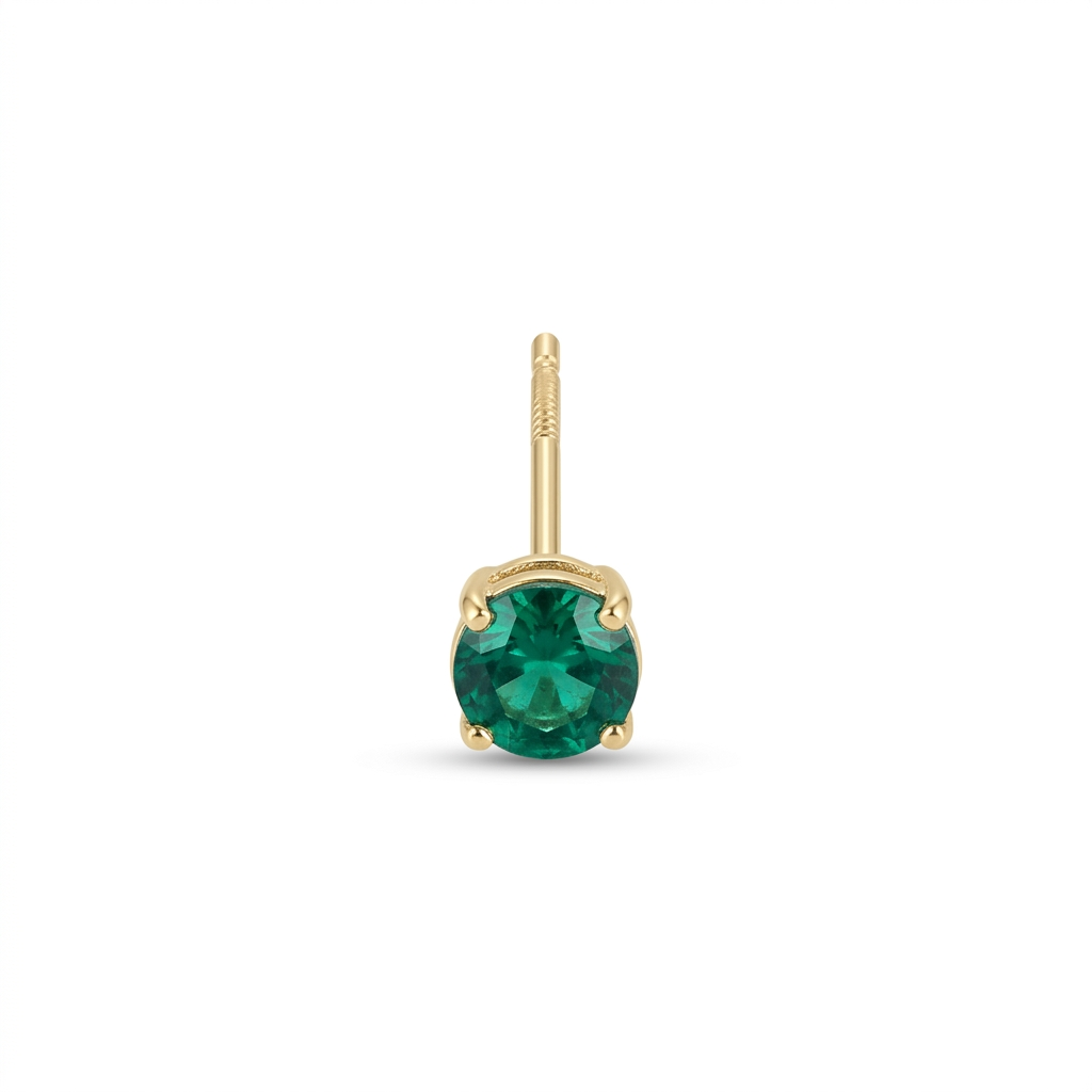 TOP ESTÁNDAR SOLITARIO UÑAS REDONDA ORO 730 AMARILLO CIRCÓN VERDE