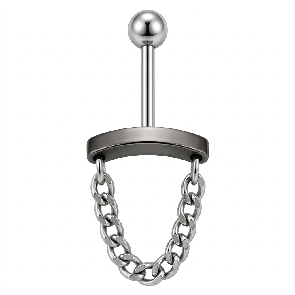 LABRET HELIX RIEL LISO CADENA ACERO BLANCO