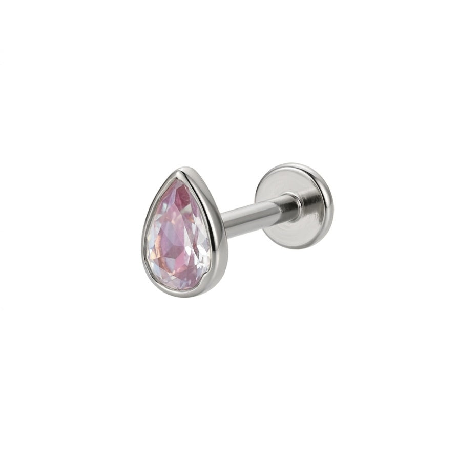 LABRET SOLITARIO CAJA LAGRIMA TITANIO BLANCO CIRCÓN