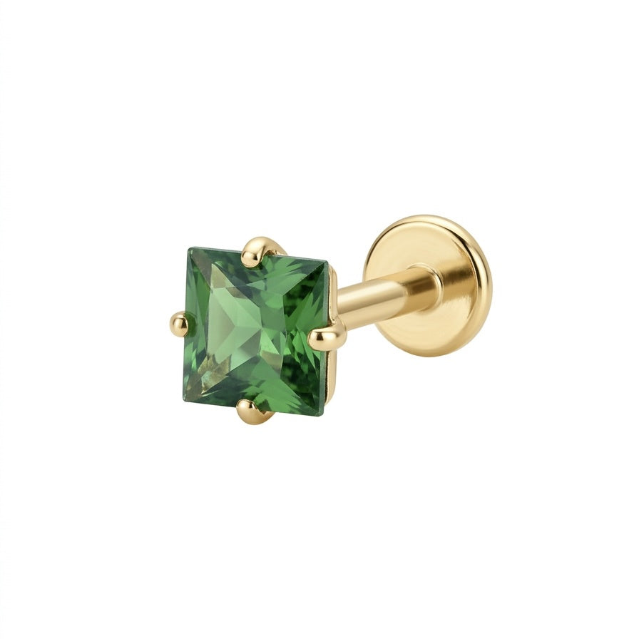 LABRET SOLITARIO UÑAS CUADRADA TITANIO AMARILLO CIRCÓN
