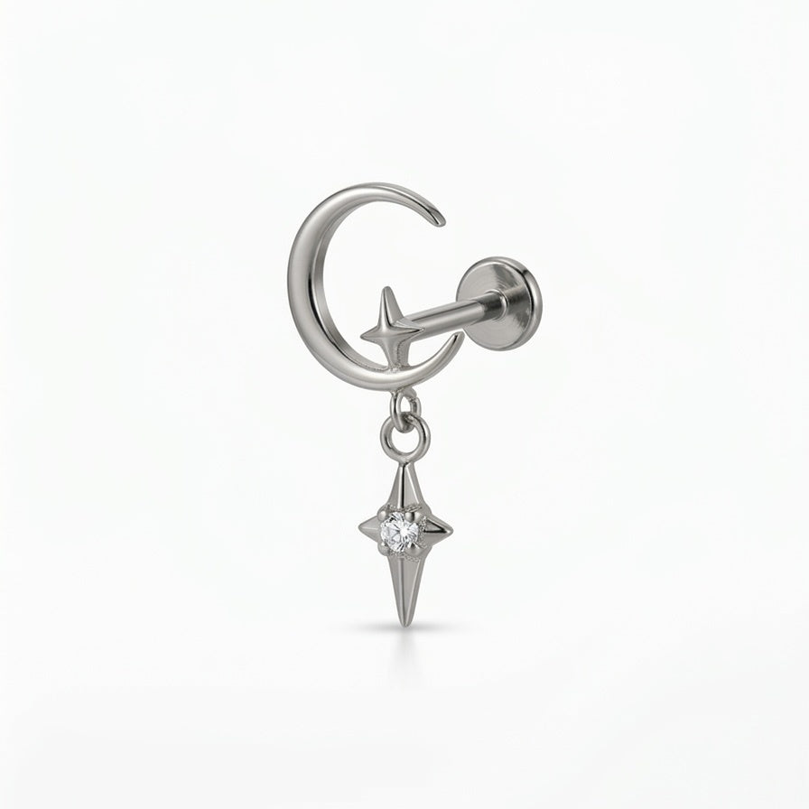 LABRET LUNA TITANIO BLANCO