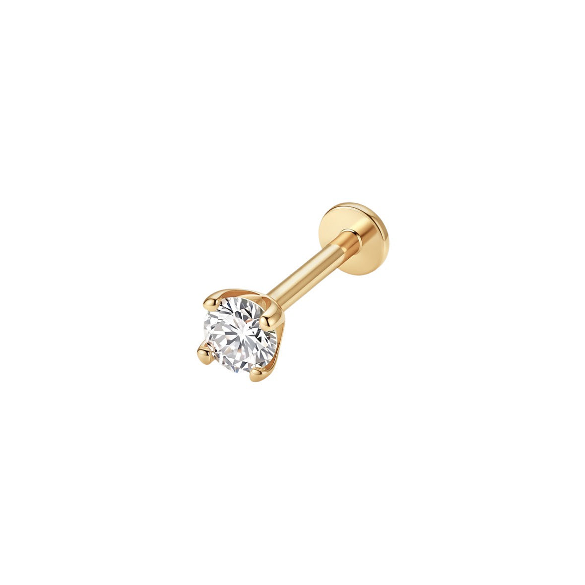 LABRET SOLITARIO UÑAS REDONDA ORO 750 AMARILLO