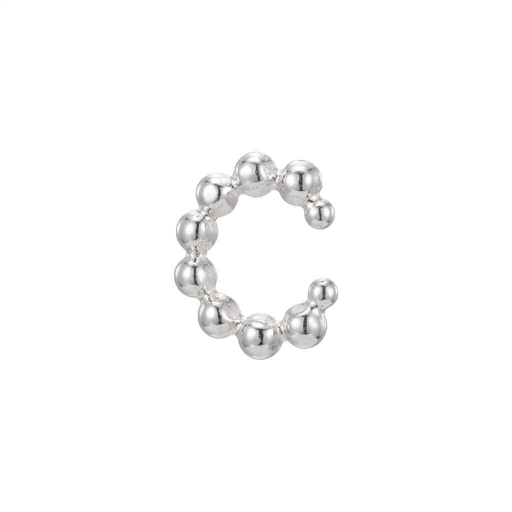 EARCUFF MILITAR PLATA BLANCO