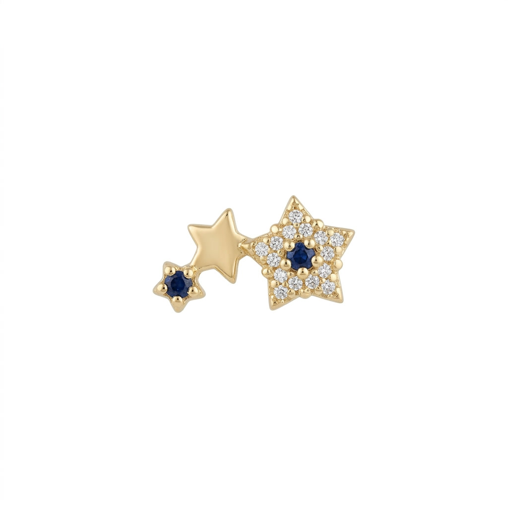 TOP ESTÁNDAR FLOR ÚNICA ORO 730 AMARILLO CIRCÓN AZUL