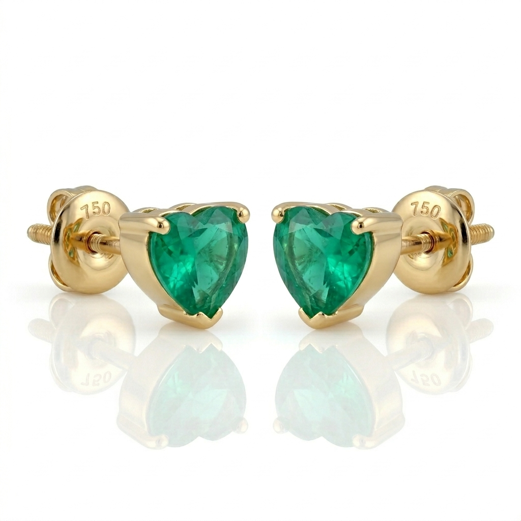TOPOS CORAZÓN ENGASTE UÑAS ORO 750 AMARILLO