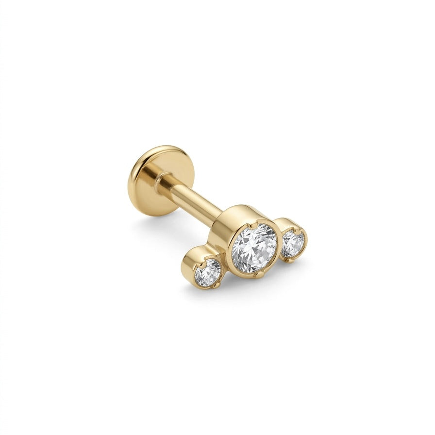 LABRET TERMINAL CURVO, ORUGA TITANIO AMARILLO CIRCÓN