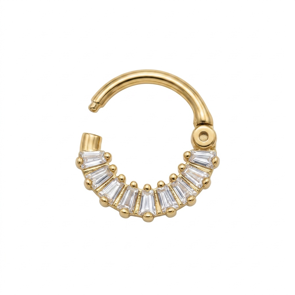 LUP CLICKER INVISIBLE RIEL BAGUETTE ORO 730 AMARILLO CIRCÓN BLANCO
