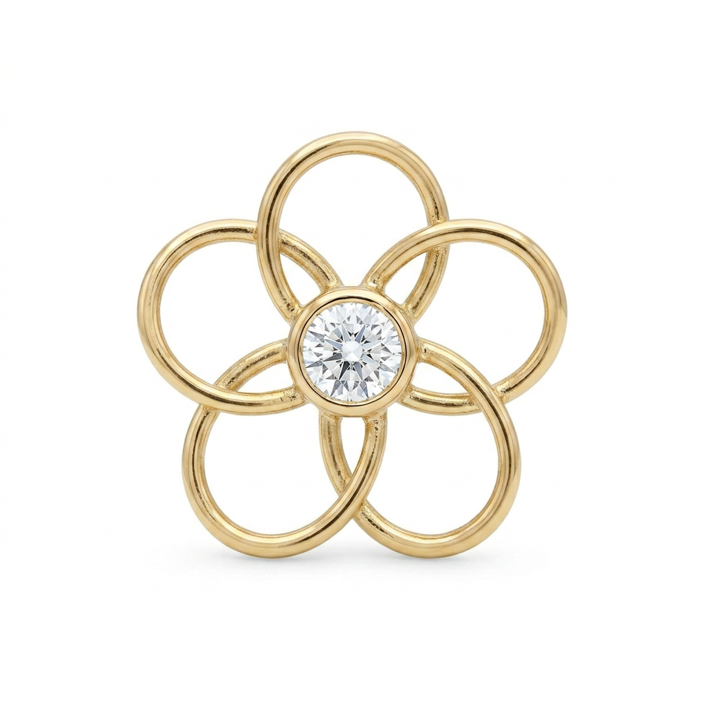 TOP ESTÁNDAR FLOR ÚNICA ORO 730 AMARILLO CIRCÓN BLANCO