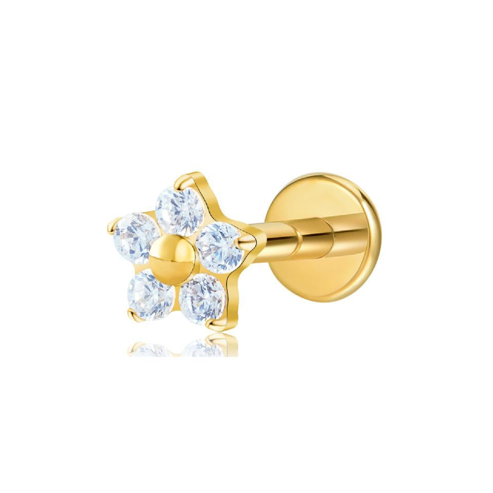 LABRET LADY DI TITANIO AMARILLO CIRCÓN BLANCO