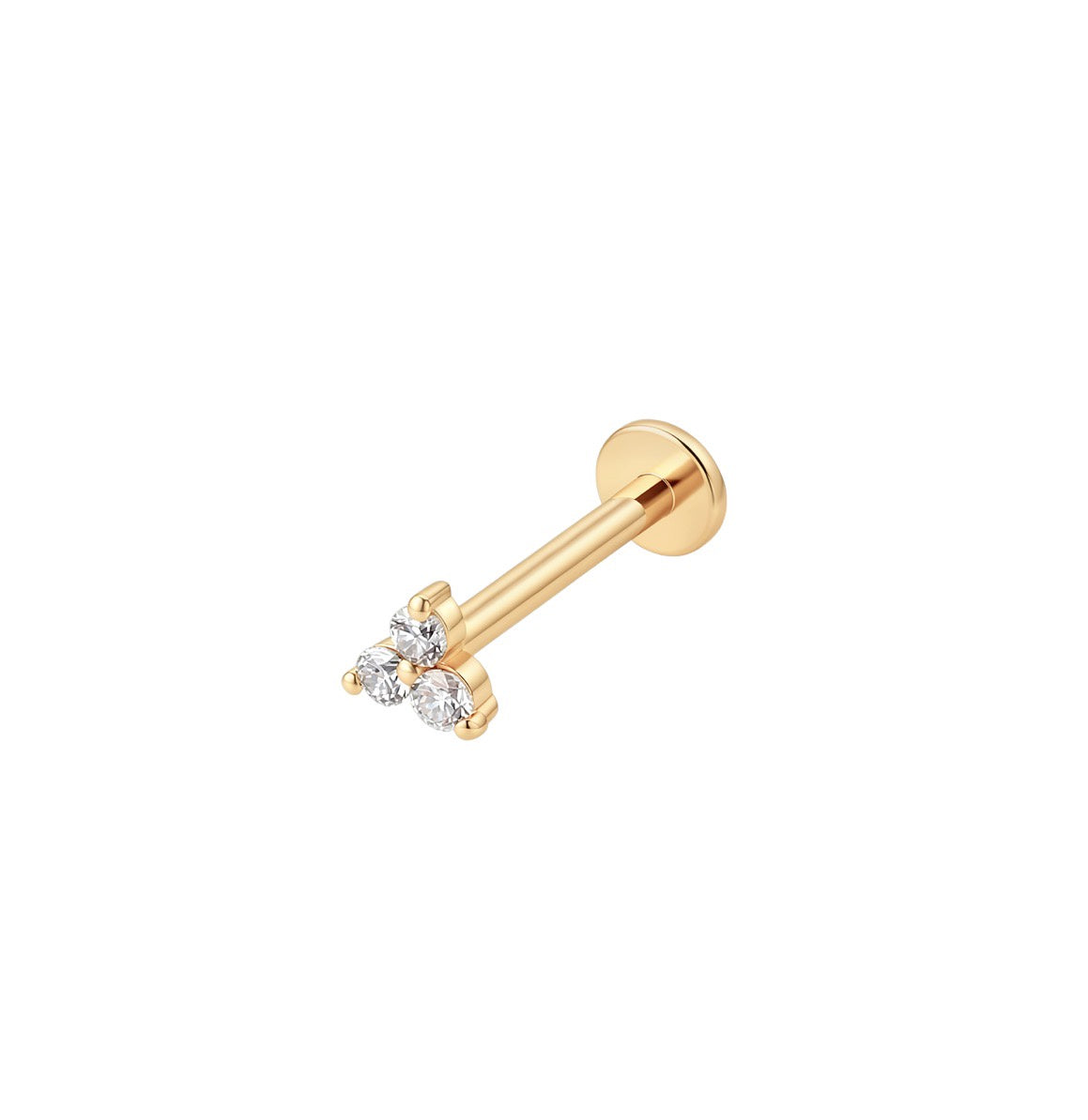 LABRET FLOR TRES PUNTAS ORO 750 AMARILLO
