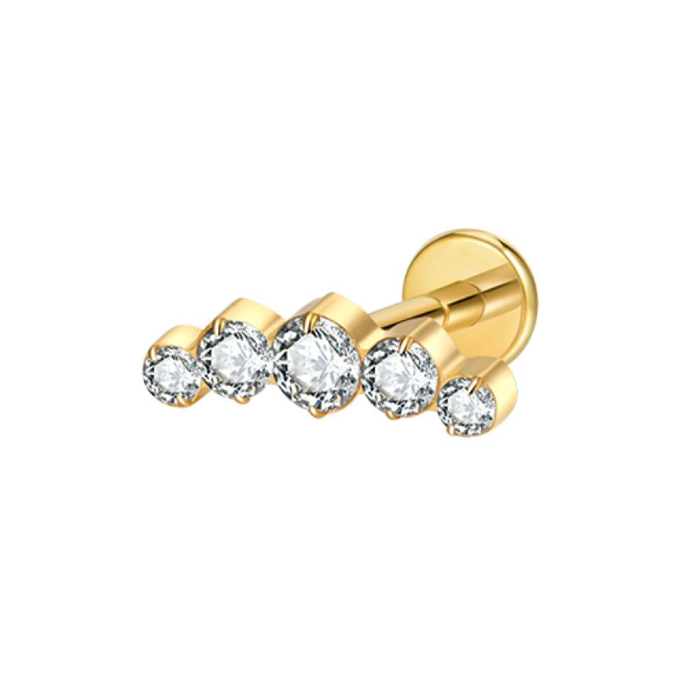 LABRET HELIX AZUCAR 5 TITANIO AMARILLO CIRCÓN BLANCO