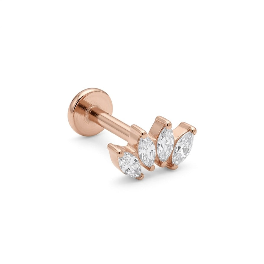 LABRET HELIX RECTO LISO TITANIO ROSA CIRCÓN