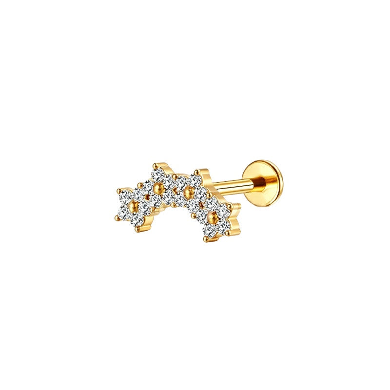 LABRET HELIX FIGURA RIEL TITANIO AMARILLO CIRCÓN BLANCO