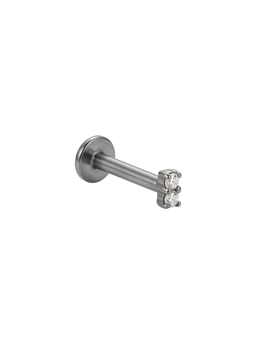 LABRET ORUGA GRUESA LUNA TITANIO BLANCO CIRCÓN