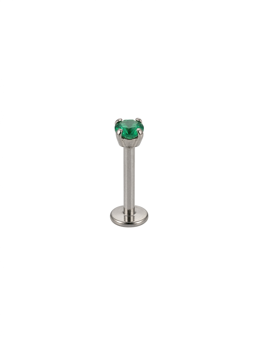 LABRET SOLITARIO UÑAS REDONDA TITANIO BLANCO CIRCÓN
