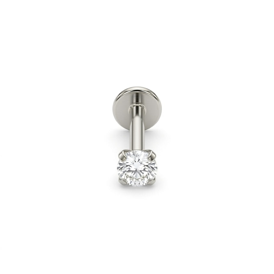 LABRET SOLITARIO UÑAS REDONDA TITANIO BLANCO CIRCÓN