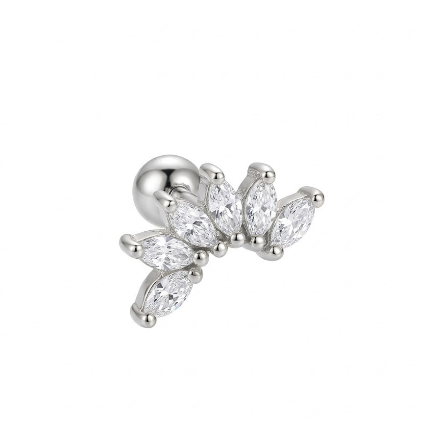 LABRET HELIX RIEL MARQUIS 6 ACERO BLANCO CIRCÓN BLANCO