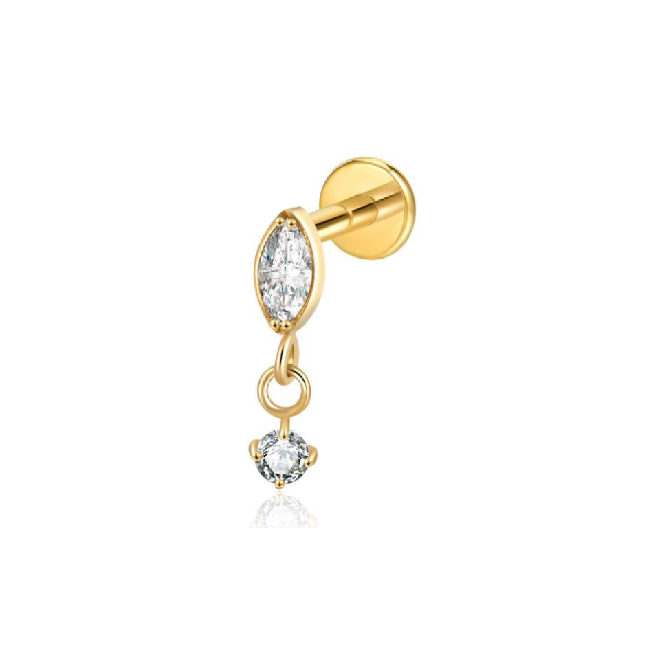 LABRET MARQUIS COLGANTE TITANIO AMARILLO CIRCÓN BLANCO