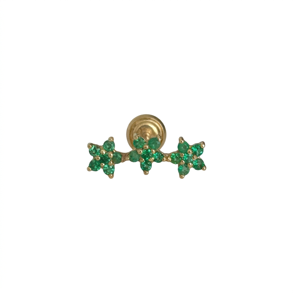 LABRET HELIX TRIPLE ESTRELLA ORO 750 AMARILLO ESMERALDA