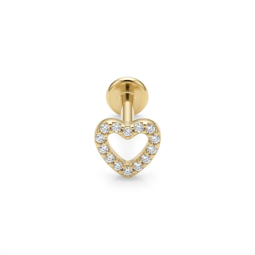 LABRET CORAZÓN CONTORNO RIEL TITANIO AMARILLO CIRCÓN
