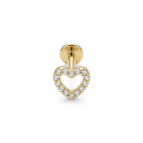 LABRET CORAZÓN CONTORNO RIEL TITANIO AMARILLO CIRCÓN