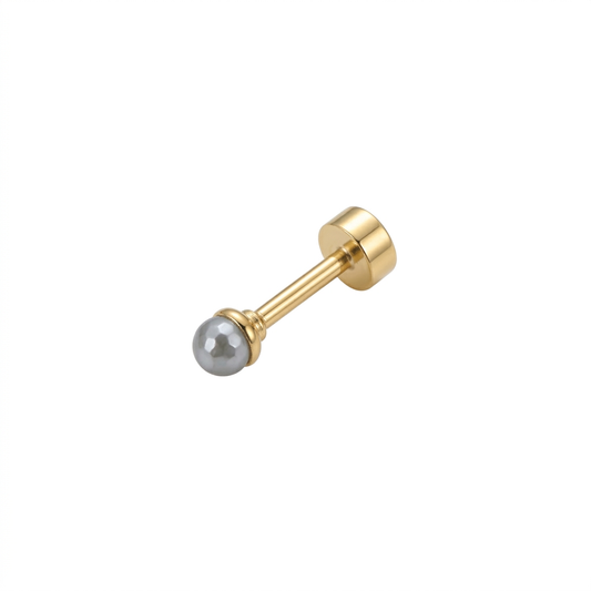 LABRET ESFERA LISA ACERO AMARILLO PERLARESINA BLANCO