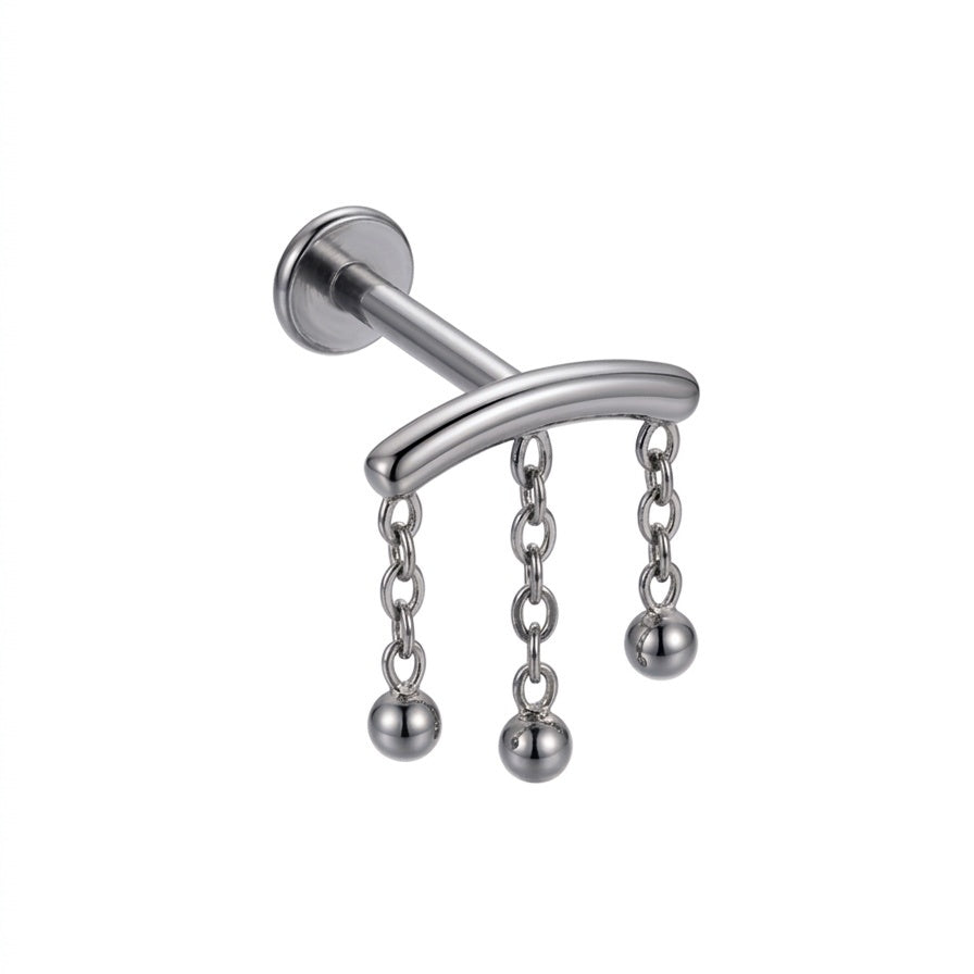 LABRET CLICKER COLGANTE LISO TITANIO BLANCO