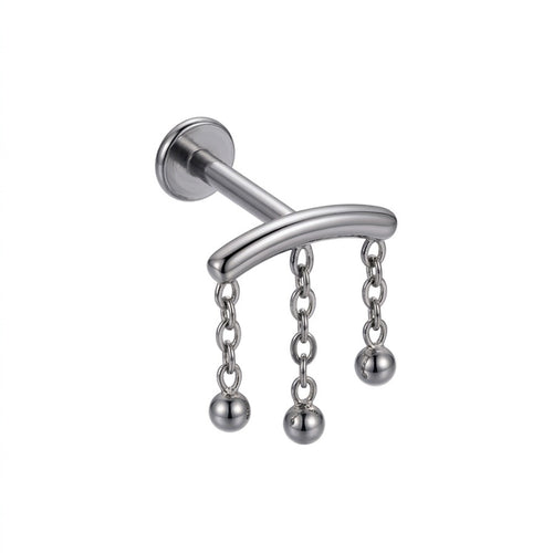 LABRET CLICKER COLGANTE LISO TITANIO BLANCO