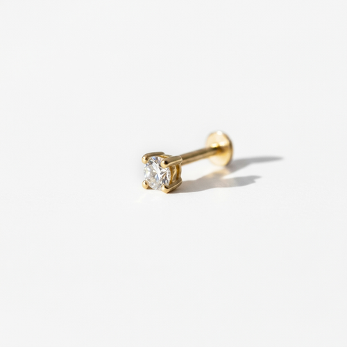 LABRET SOLITARIO UÑAS REDONDA ORO 750 AMARILLO