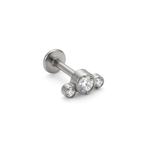 LABRET TERMINAL CURVO, ORUGA TITANIO BLANCO CIRCÓN
