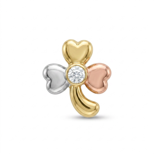 TOP ESTÁNDAR TREBOL ORO 730 TRICOLOR CIRCÓN BLANCO