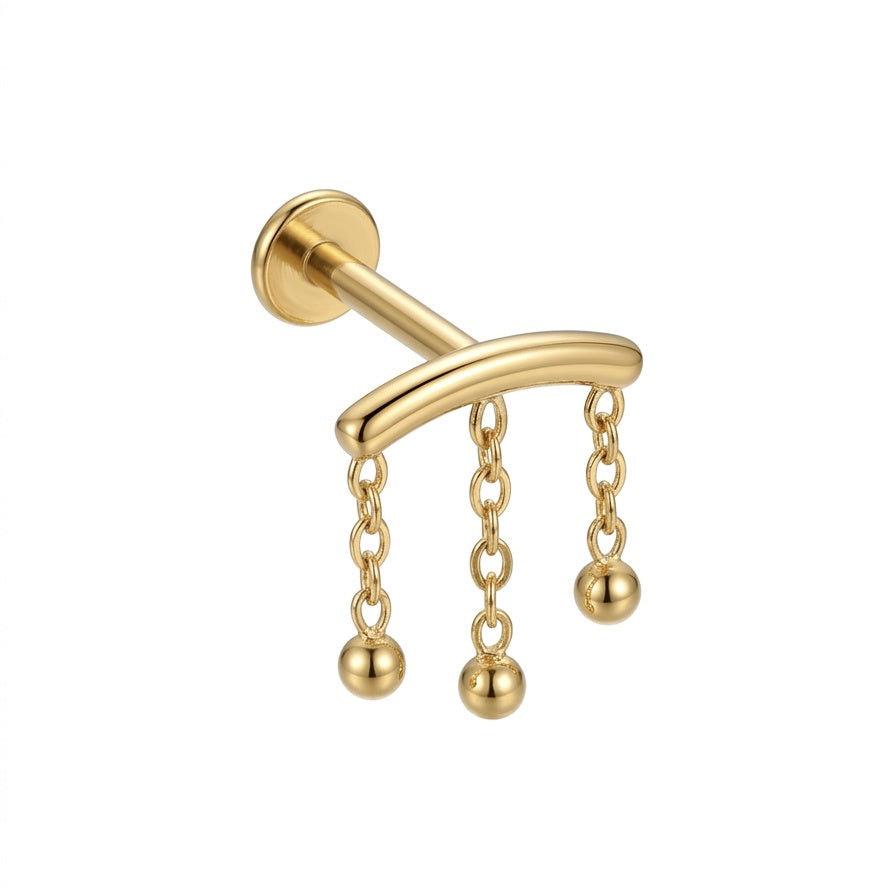 LABRET CLICKER COLGANTE LISO TITANIO AMARILLO