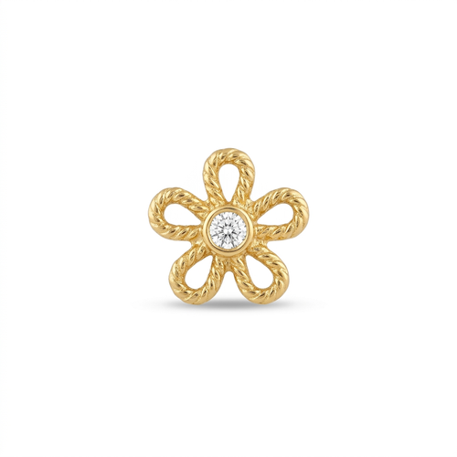 TOP ESTÁNDAR FLOR CONTORNO LISO ORO 730 AMARILLO CIRCÓN BLANCO