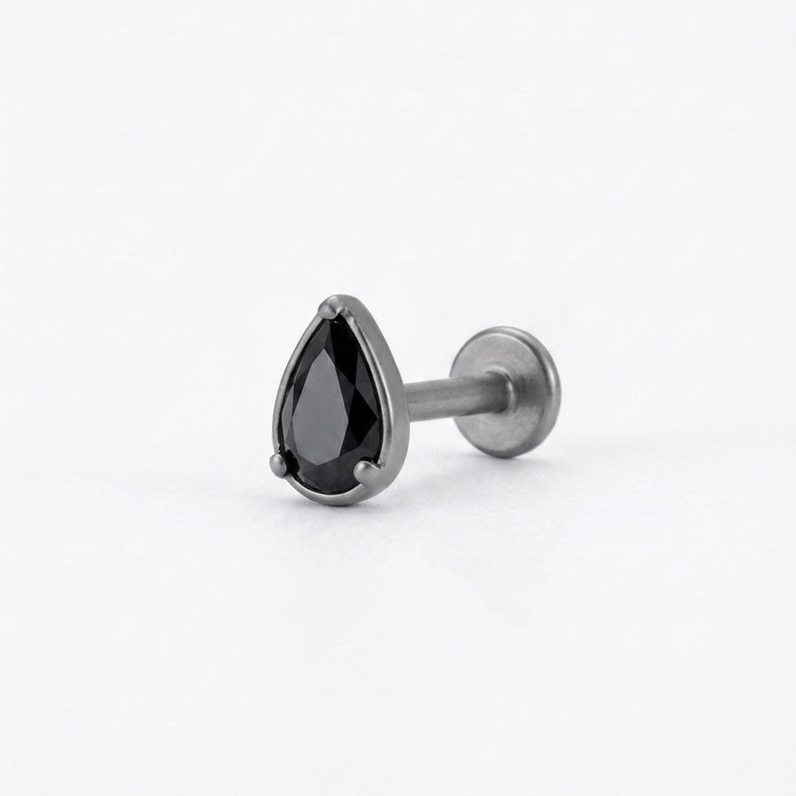 LABRET SOLITARIO CAJA LAGRIMA TITANIO BLANCO CIRCÓN