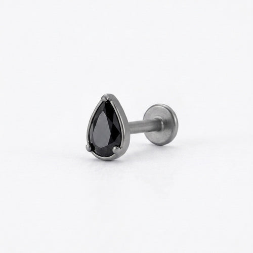 LABRET SOLITARIO CAJA LAGRIMA TITANIO BLANCO CIRCÓN