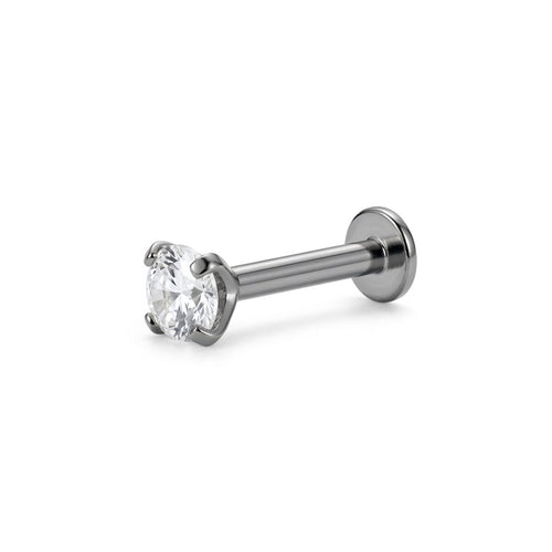 LABRET SOLITARIO UÑAS REDONDA TITANIO BLANCO CIRCÓN