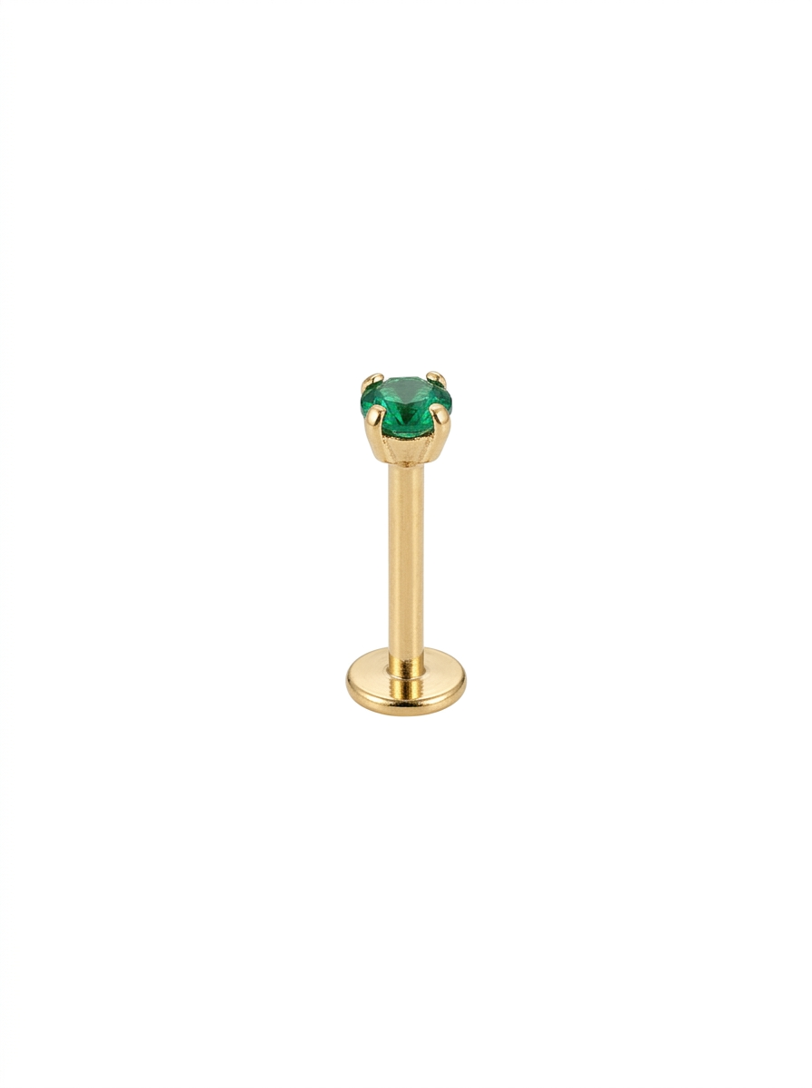LABRET SOLITARIO UÑAS REDONDA TITANIO AMARILLO CIRCÓN
