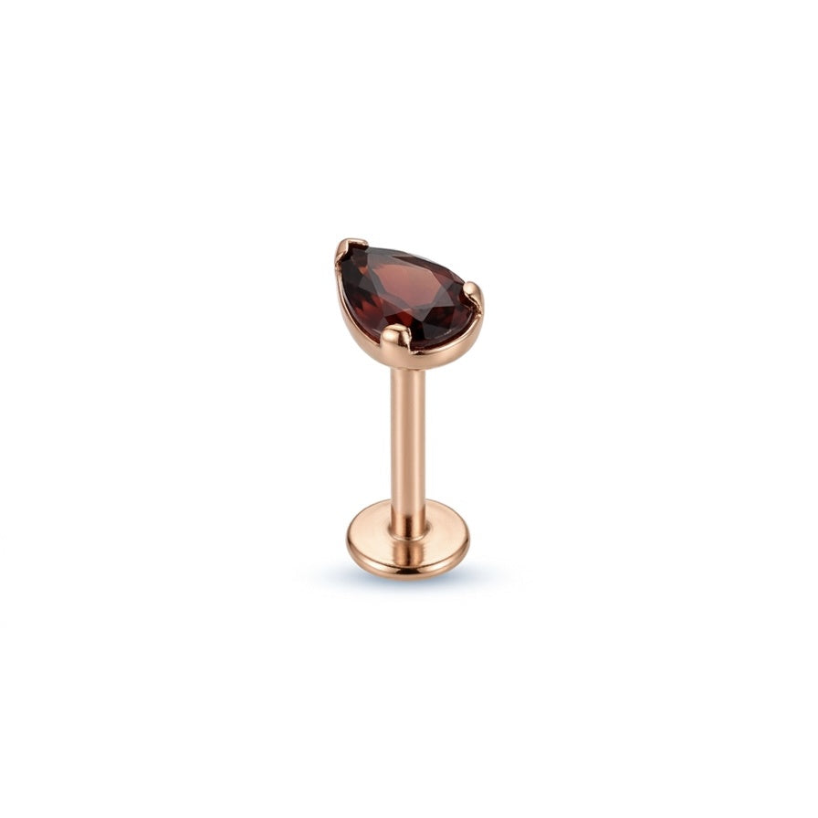 LABRET SOLITARIO CAJA LAGRIMA TITANIO ROSA CIRCÓN