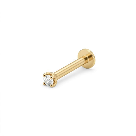 LABRET SOLITARIO UÑAS REDONDA ORO 750 AMARILLO