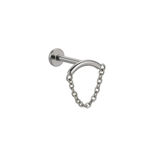 LABRET CLICKER COLGANTE LISO TITANIO BLANCO CIRCÓN